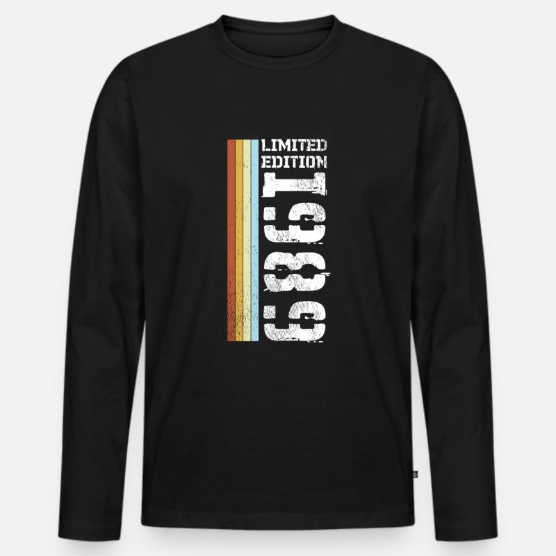 Limited Edition Retro 1989 - Männer Premium Bio Langarmshirt - Schwarz