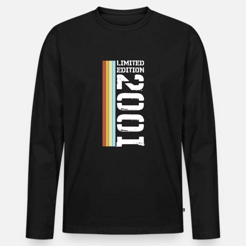 Limited Edition Retro 2001 - Männer Premium Bio Langarmshirt - Schwarz