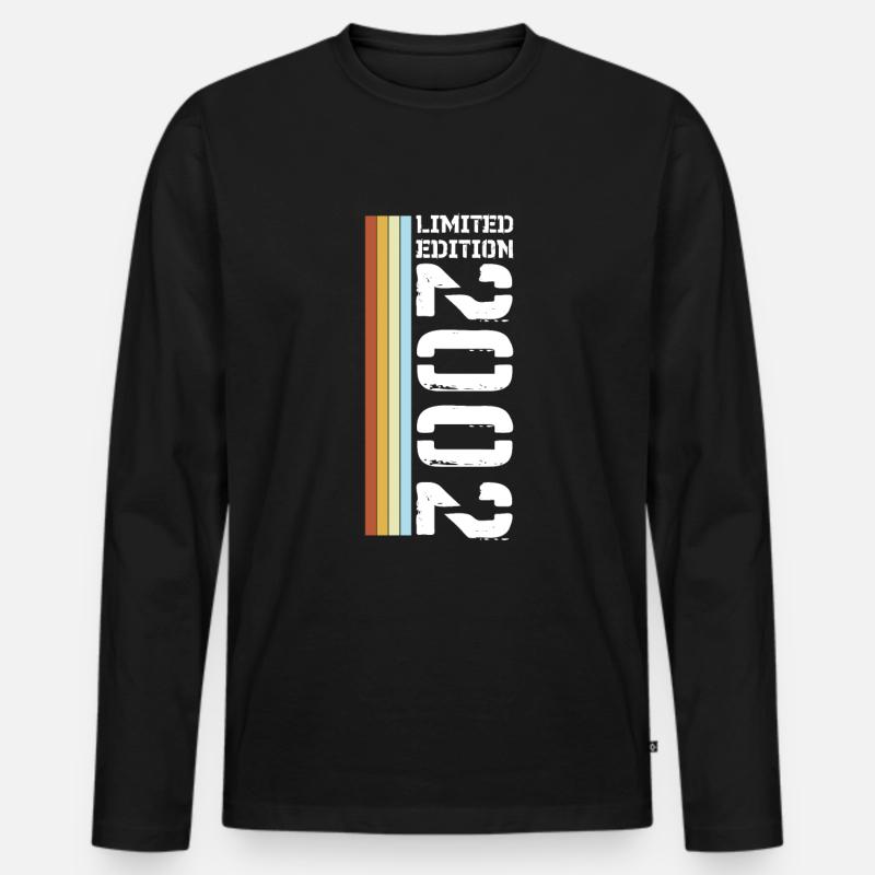 Limited Edition Retro 2002 - Männer Premium Bio Langarmshirt - Schwarz