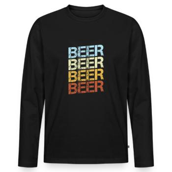 Bier Retro - Männer Premium Bio Langarmshirt - Schwarz - Vorne - Nico (187cm)