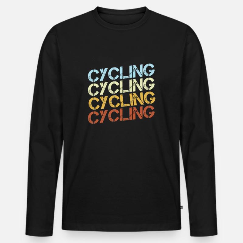 Fahrrad Retro - Männer Premium Bio Langarmshirt - Schwarz