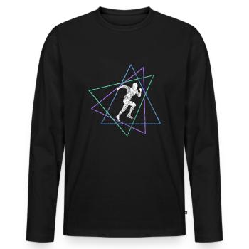 Jog - Men's Premium Organic Long Sleeve Shirt - black - Front - Nico (187cm)