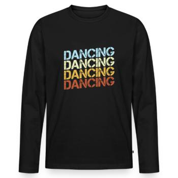 Dancing Retro - Men's Premium Organic Long Sleeve Shirt - black - Front - Nico (187cm)