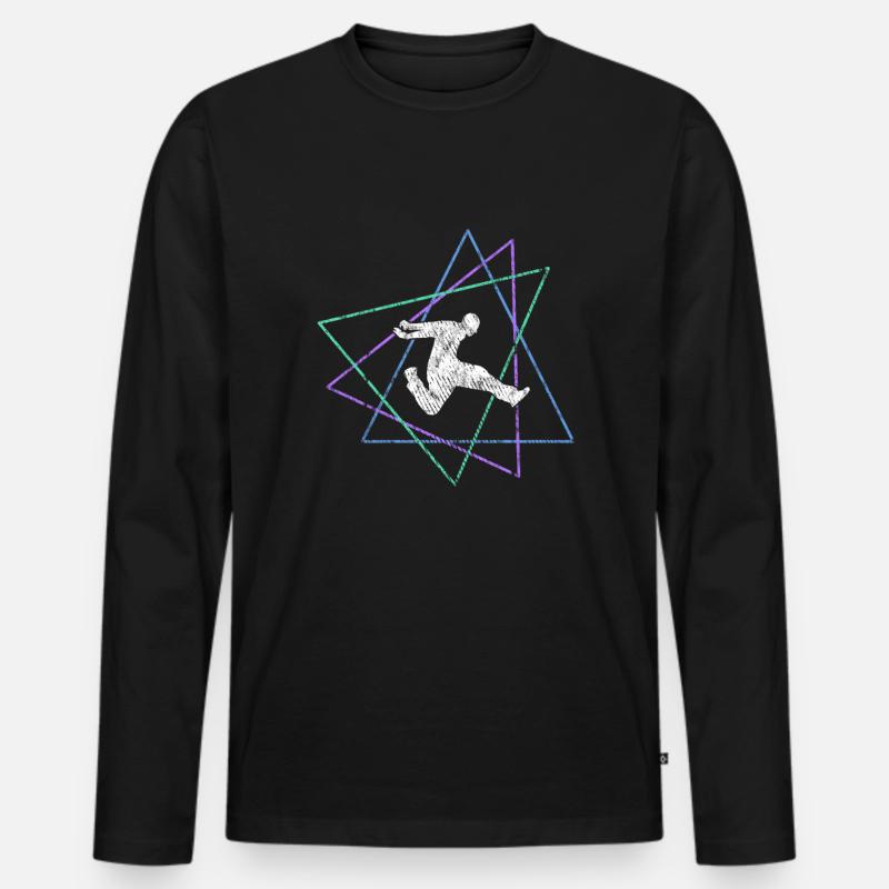 Parkour - Männer Premium Bio Langarmshirt - Schwarz