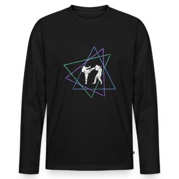 Arts martiaux - T-shirt manches longues Premium bio Homme - noir - Devant - Nico (187cm)