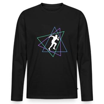 Faire du jogging - T-shirt manches longues Premium bio Homme - noir - Devant - Nico (187cm)