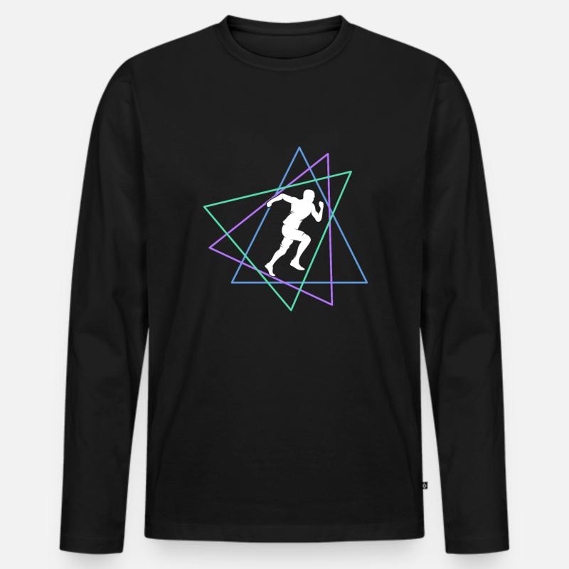 Joggen - Männer Premium Bio Langarmshirt - Schwarz