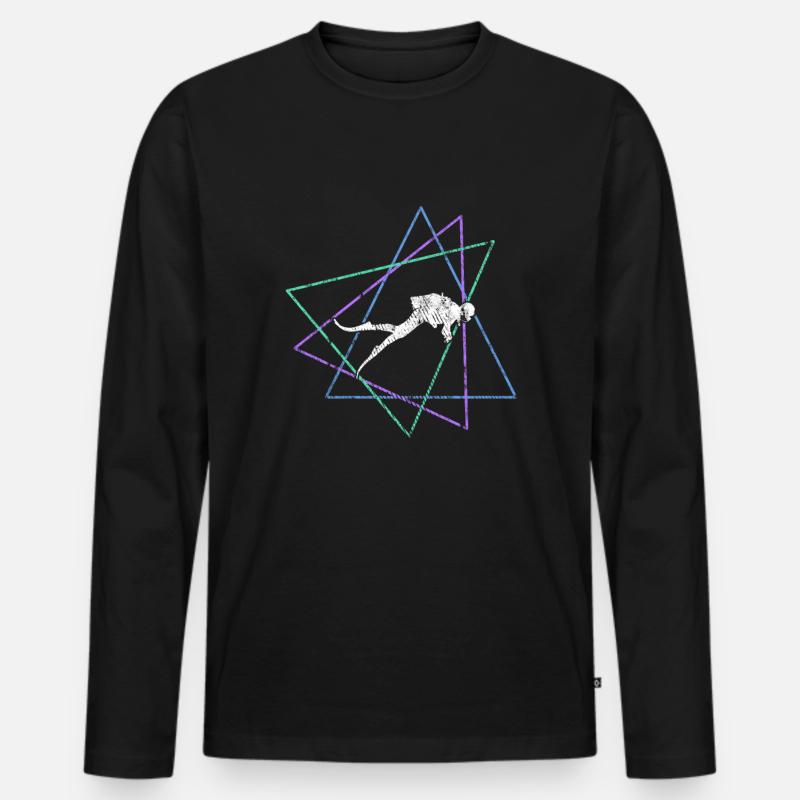 Tauchen - Männer Premium Bio Langarmshirt - Schwarz
