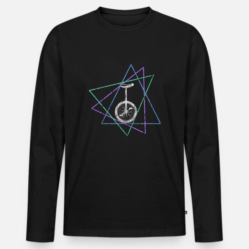 Einrad - Männer Premium Bio Langarmshirt - Schwarz