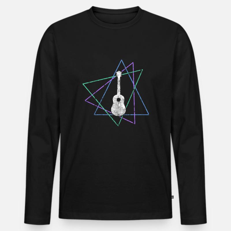 Gitarre - Männer Premium Bio Langarmshirt - Schwarz