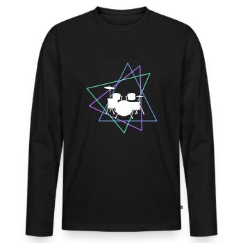 Percussion - T-shirt manches longues Premium bio Homme - noir - Devant - Nico (187cm)