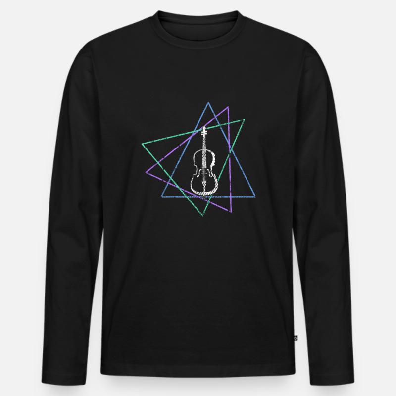 Geige - Männer Premium Bio Langarmshirt - Schwarz