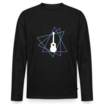 Gitarre - Männer Premium Bio Langarmshirt - Schwarz - Vorne - Nico (187cm)