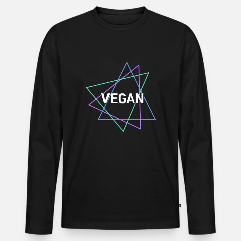 Vegan - Männer Premium Bio Langarmshirt - Schwarz