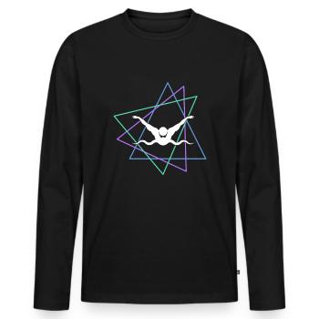 Nager - T-shirt manches longues Premium bio Homme - noir - Devant - Nico (187cm)