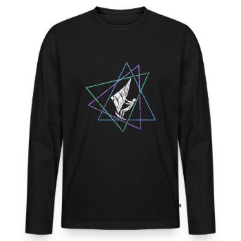 Kite - Men's Premium Organic Long Sleeve Shirt - black - Front - Nico (187cm)