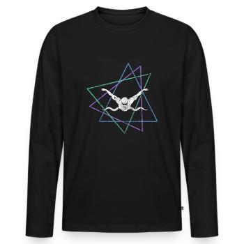 Nager - T-shirt manches longues Premium bio Homme - noir - Devant - Nico (187cm)