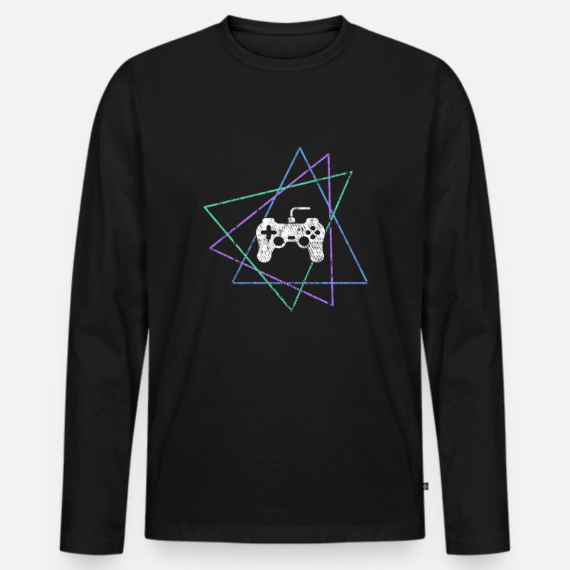 gaming - Männer Premium Bio Langarmshirt - Schwarz