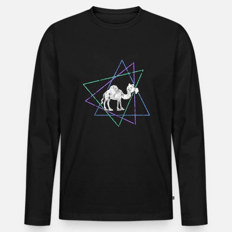 Dromedar - Männer Premium Bio Langarmshirt - Schwarz