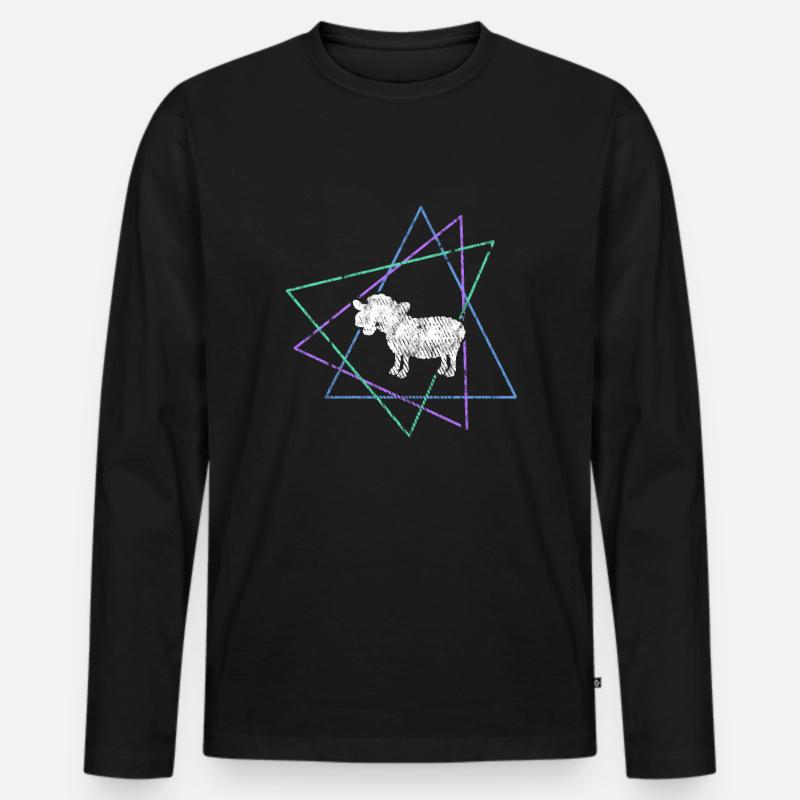 Schaf - Männer Premium Bio Langarmshirt - Schwarz