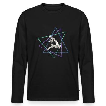 Élan - T-shirt manches longues Premium bio Homme - noir - Devant - Nico (187cm)