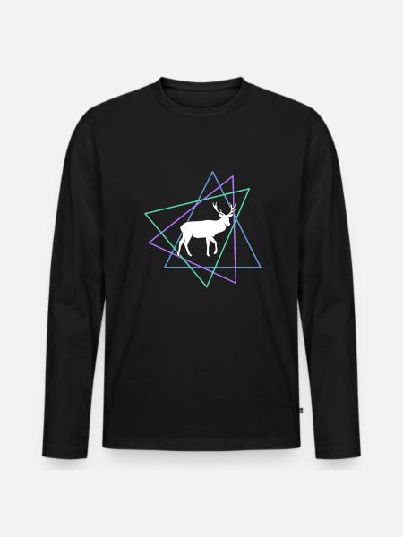 Cerf - T-shirt manches longues Premium bio Homme - noir