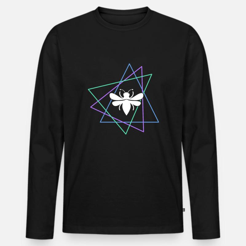 Bee - Men's Premium Organic Long Sleeve Shirt - black