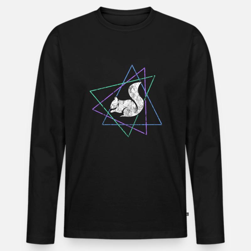 Eichhörnchen - Männer Premium Bio Langarmshirt - Schwarz