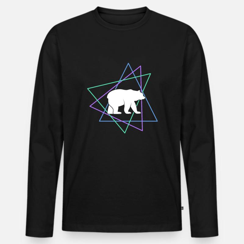 Bär - Männer Premium Bio Langarmshirt - Schwarz
