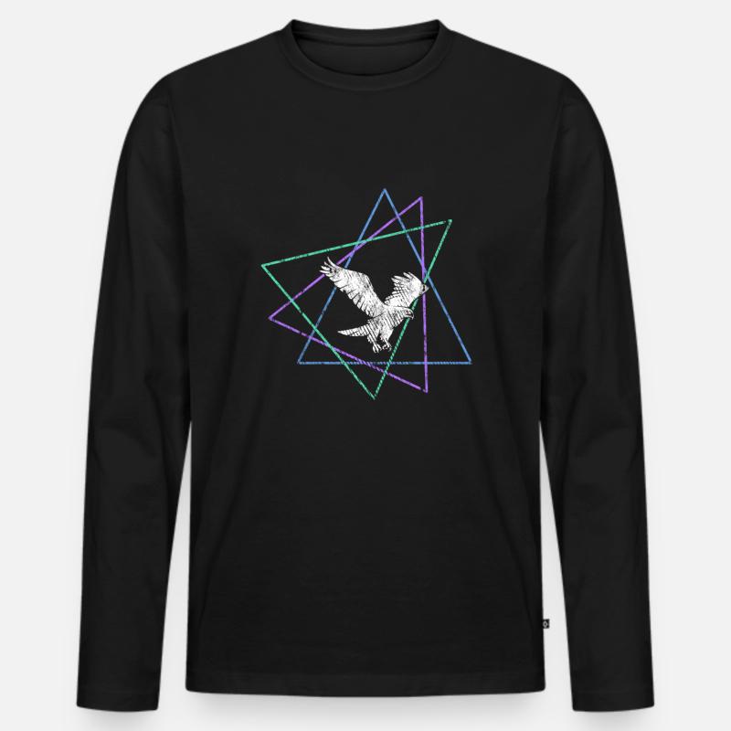Adler - Männer Premium Bio Langarmshirt - Schwarz