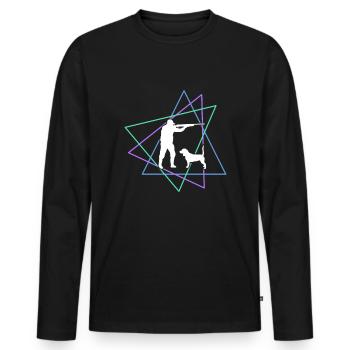 Hunt - Men's Premium Organic Long Sleeve Shirt - black - Front - Nico (187cm)