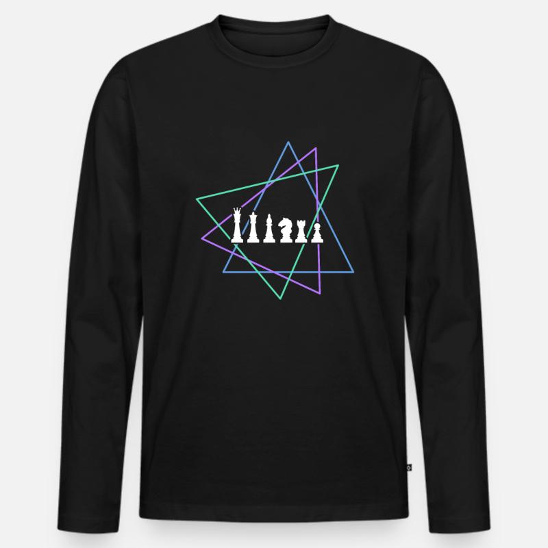 Schach - Männer Premium Bio Langarmshirt - Schwarz