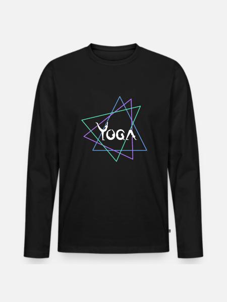 Yoga - Men's Premium Organic Long Sleeve Shirt - black