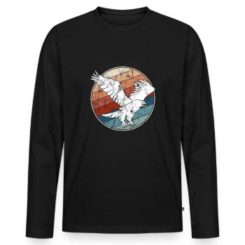 Adler Retro - Men's Premium Organic Long Sleeve Shirt - black - Front - Nico (187cm)