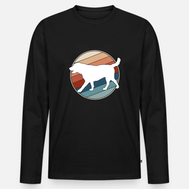 Hund Retro - Männer Premium Bio Langarmshirt - Schwarz