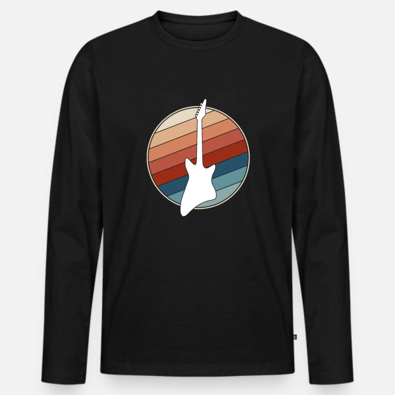 Rock retro - Männer Premium Bio Langarmshirt - Schwarz