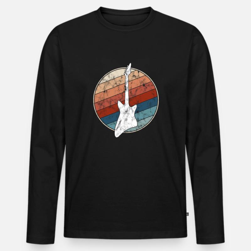 Rock retro - Männer Premium Bio Langarmshirt - Schwarz
