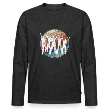 Dancing Retro - Men's Premium Organic Long Sleeve Shirt - heather anthracite - Front - Nico (187cm)