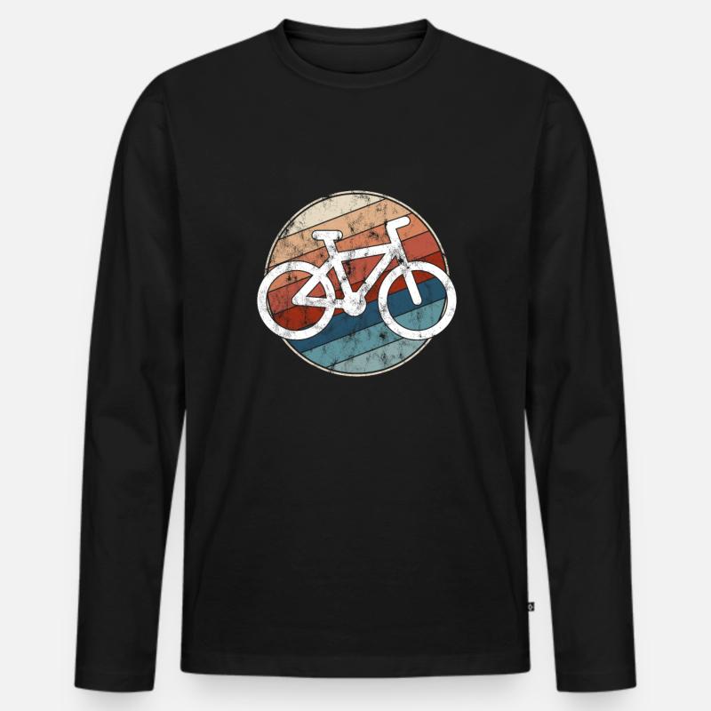 Fahrrad Retro - Männer Premium Bio Langarmshirt - Schwarz