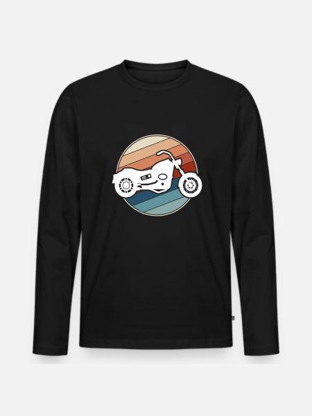 Motorcycle Retro - Men's Premium Organic Long Sleeve Shirt - black