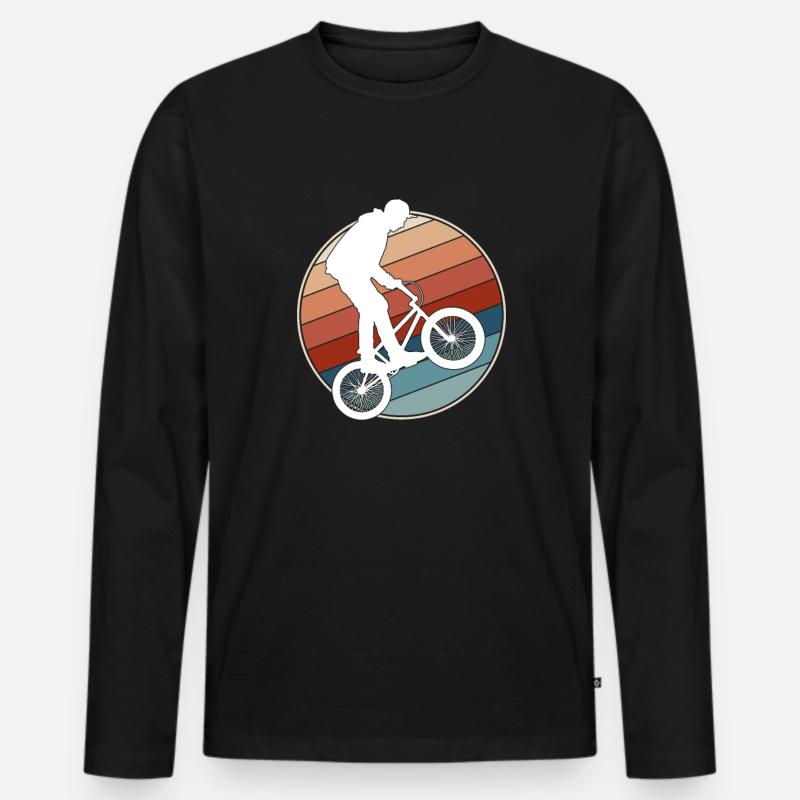 BMX retro - Männer Premium Bio Langarmshirt - Schwarz