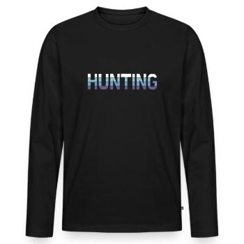Jagd - Männer Premium Bio Langarmshirt - Schwarz - Vorne - Nico (187cm)
