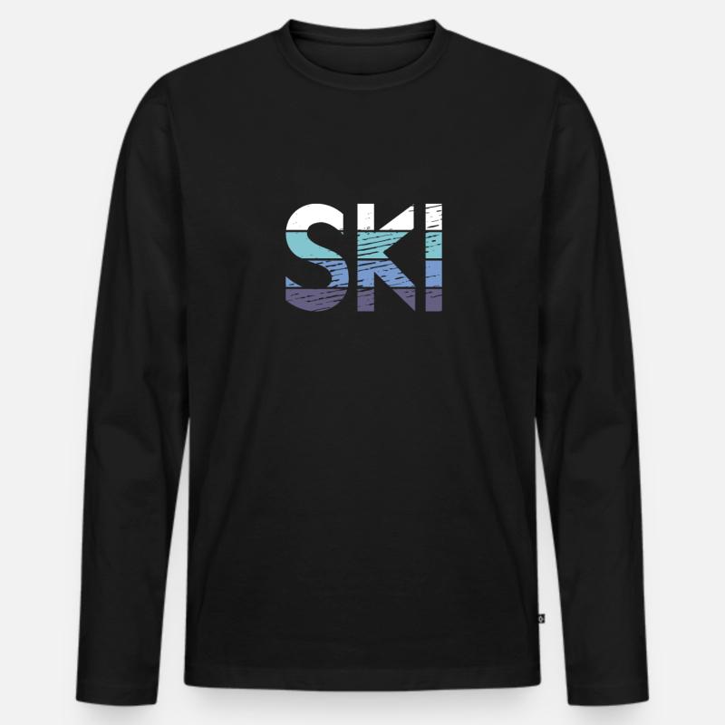 Ski - Männer Premium Bio Langarmshirt - Schwarz