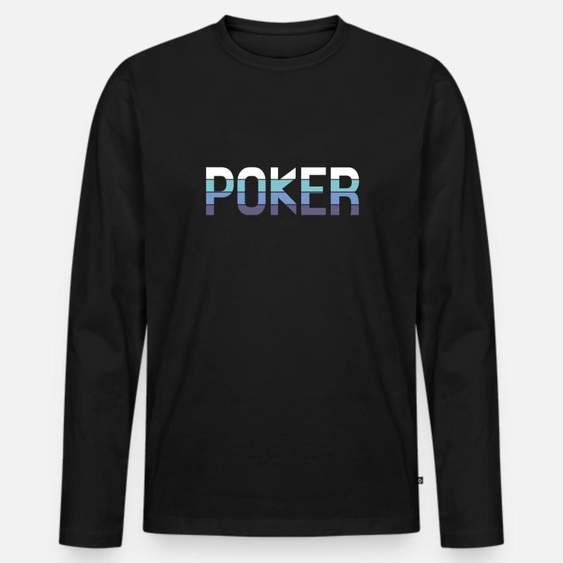 Poker - Männer Premium Bio Langarmshirt - Schwarz