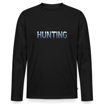 Jagd - Männer Premium Bio Langarmshirt - Schwarz - Vorne - Nico (187cm)