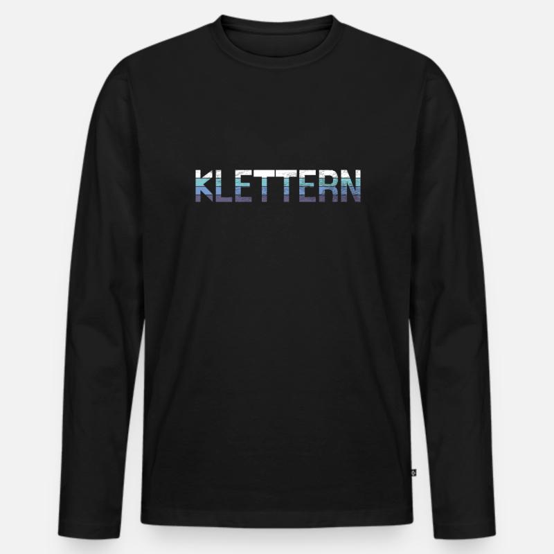 Klettern - Männer Premium Bio Langarmshirt - Schwarz
