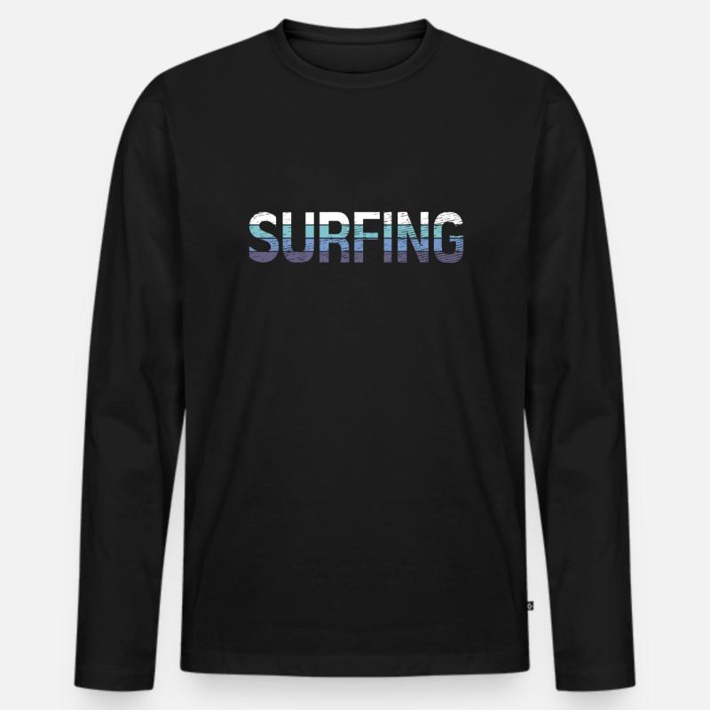 Surfen - Männer Premium Bio Langarmshirt - Schwarz
