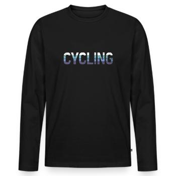 Bicyclette - T-shirt manches longues Premium bio Homme - noir - Devant - Nico (187cm)