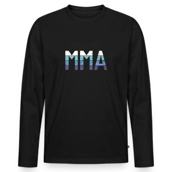 MMA - Männer Premium Bio Langarmshirt - Schwarz - Vorne - Nico (187cm)