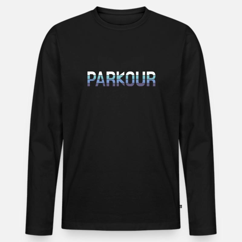 Parkour - Männer Premium Bio Langarmshirt - Schwarz